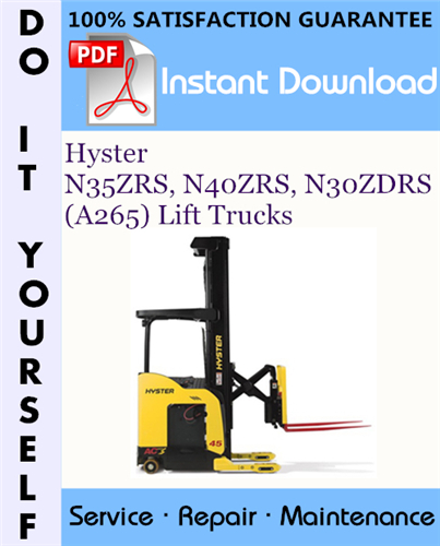 Thumbnail Hyster N35ZRS, N40ZRS, N30ZDRS (A265) Lift Trucks Service Repair Workshop Manual ☆