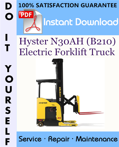 Thumbnail Hyster N30AH (B210) Electric Forklift Truck Service Repair Workshop Manual ☆