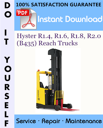 Thumbnail Hyster R1.4, R1.6, R1.8, R2.0 (B435) Reach Trucks Service Repair Workshop Manual ☆