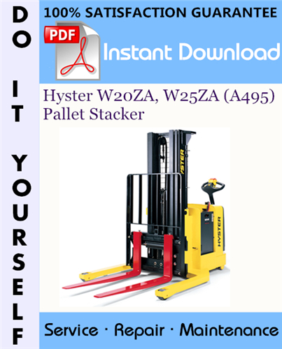 Thumbnail Hyster W20ZA, W25ZA (A495) Pallet Stacker Service Repair Workshop Manual ☆