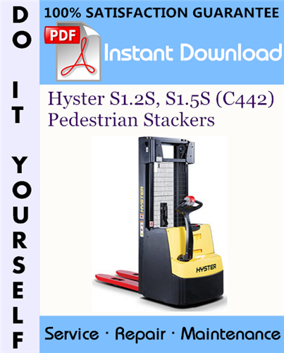 Thumbnail Hyster S1.2S, S1.5S (C442) Pedestrian Stackers Service Repair Workshop Manual ☆