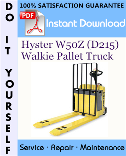 Thumbnail Hyster W50Z (D215) Walkie Pallet Truck Service Repair Workshop Manual ☆