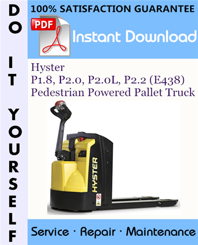 Thumbnail Hyster P1.8, P2.0, P2.0L, P2.2 (E438) Pedestrian Powered Pallet Truck Service Repair Workshop Manual ☆