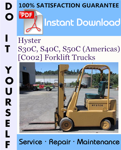Thumbnail Hyster S30C, S40C, S50C (Americas) [C002] Forklift Trucks Service Repair Workshop Manual ☆