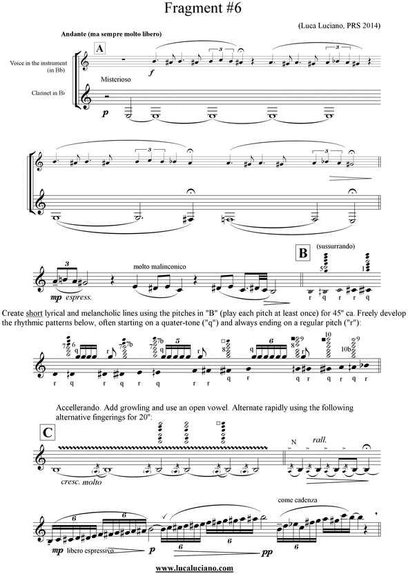 Fragment 6 (scores for solo Download Sheet Music
