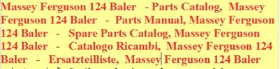 Thumbnail Massey Ferguson 124 Baler - Parts Catalog Thumbnail Massey Ferguson 124 Baler - Parts Catalog