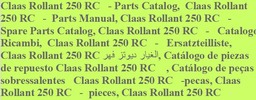 Thumbnail Claas Rollant 250 RC   - Parts Catalog