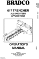 Thumbnail BRADCO 617 TRENCHER OPERATORS USER OWNER MANUAL