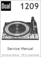 Thumbnail DUAL 1209 TURNTABLE SERVICE MANUAL/ REPAIR MANUAL