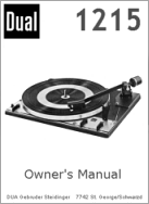 Thumbnail DUAL 1215  TURNTABLE OWNERS MANUAL