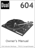 Thumbnail DUAL 604 TURNTABLE USER MANUAL