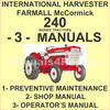 Thumbnail IH Farmall McCormick 240 Tractor Shop, Maintenance, Owners MANUAL -3- MANUALS SET - IMPROVED - DOWNLOAD