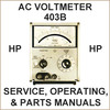 Thumbnail HP 403B AC Voltmeter Operating, Parts & Service Manual - DOWNLOAD