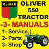 Thumbnail Oliver 550 Tractor SERVICE & SHOP & PARTS Manual Catalog -3- Manuals - IMPROVED - DOWNLOAD