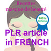 Thumbnail PLR in French - Recettes Masque de Beaute