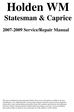 Thumbnail Holden WM Statesman & Caprice Workshop Manual
