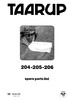 Thumbnail Taarup TA204 205 206 Spare Parts Manual for Mower