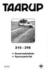 Thumbnail Taarup 315 316 Spare Parts Manual for Mower