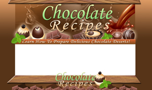 Thumbnail Chocolate Recipes PSD Minisite HTML Graphics Ready Made Web Template
