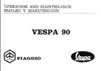 Thumbnail Piaggio Vespa 90 - V9A 1T , Service Workshop Owners Manual Thumbnail Piaggio Vespa 90 - V9A 1T , Service Workshop Owners Manual