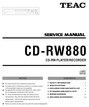 Thumbnail Teac CD-RW-880 , CD Recorder , Service Manual Thumbnail Teac CD-RW-880 , CD Recorder , Service Manual