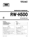 Thumbnail Teac RW-H-500 CD Recorder , Service Manual