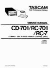 Thumbnail Tascam CD-701 , RC-701 & RC-7 , Service Manual