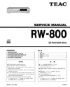 Thumbnail Teac RW-800 ,  CD Recorder , Service Manual