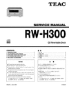 Thumbnail Teac RW-H-300 , CD Recorder , Service Manual