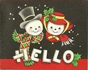 Thumbnail Vintage 1950 s Christmas Card 1 - Hello Mr. & Mrs. Snowman