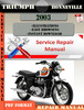 Thumbnail Triumph Bonneville 2003 Digital Repair Manual Thumbnail Triumph Bonneville 2003 Digital Repair Manual