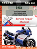Thumbnail Suzuki GSX 750 1984 Digital Service Factory Repair Manual