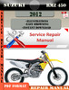 Thumbnail Suzuki RMZ 450 2012 Digital Factory Service Repair Manual