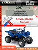 Thumbnail Yamaha ATV YFM 50 Raptor 2007 Digital Service Repair Manual