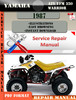 Thumbnail Yamaha ATV YFM 350 Warrior 1987 Digital Service Repair Manua