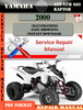 Thumbnail Yamaha ATV YFM 660 Raptor 2000 Digital Service Repair Manual