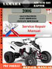 Thumbnail Yamaha ATV YFM 660 Raptor 2006 Digital Service Repair Manual