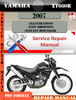 Thumbnail Yamaha XT660R 2007 Digital Service Repair Manual