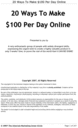 Thumbnail 20 Ways To Make $100 Per Day Online