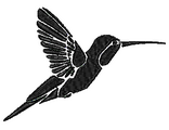 Thumbnail Black Hummingbird Embroidery Design