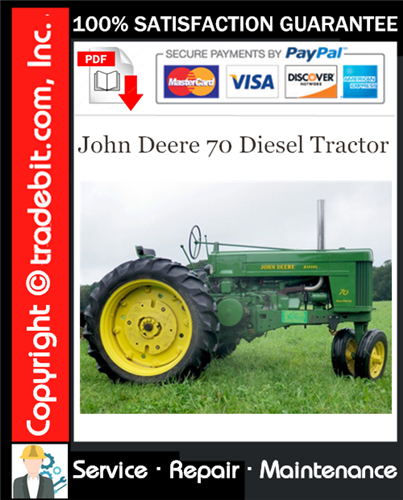Thumbnail John Deere 70 Diesel Tractor Service Repair Manual Download ★
