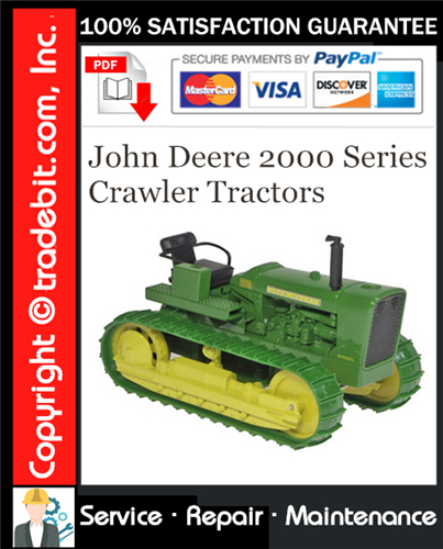 Thumbnail John Deere 2000 Series Crawler Tractors Service Repair Manual Download (SM2037) ★