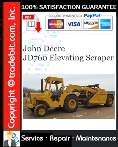 Thumbnail John Deere JD760 Elevating Scraper Service Repair Manual Download ★