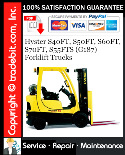 Thumbnail Hyster S40FT, S50FT, S60FT, S70FT, S55FTS (G187) Forklift Trucks Service Repair Manual Download ★