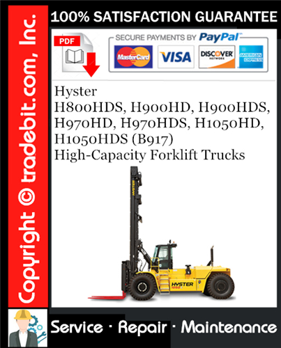 Thumbnail Hyster H800HDS, H900HD, H900HDS, H970HD, H970HDS, H1050HD, H1050HDS (B917) High-Capacity Forklift Trucks Service Repair Manual Download ★