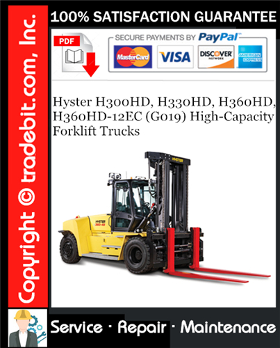 Thumbnail Hyster H300HD, H330HD, H360HD, H360HD-12EC (G019) High-Capacity Forklift Trucks Service Repair Manual Download ★ Thumbnail Hyster H300HD, H330HD, H360HD, H360HD-12EC (G019) High-Capacity Forklift Trucks Service Repair Manual Download ★