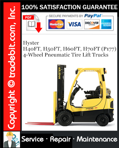 Thumbnail Hyster H40FT, H50FT, H60FT, H70FT (P177) 4-Wheel Pneumatic Tire Lift Trucks Service Repair Manual Download ★