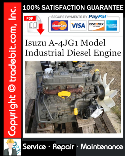 Isuzu A-4JG1 Model Industrial Diesel Engine Service Repair Manual Download ★