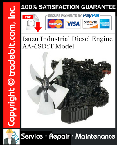 Isuzu Industrial Diesel Engine AA-6SD1T Model Service Repair Manual Download ★