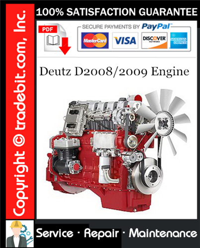 Deutz D2008/2009 Engine Service Repair Manual Download ★